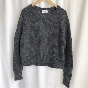Community black and white crewneck pullover knit